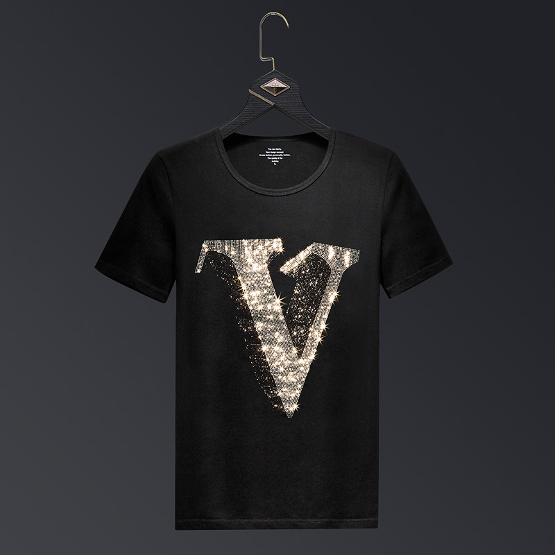 Streetwear Brand England - 2025 Mektup Rhinestones T Shirt Erkekler