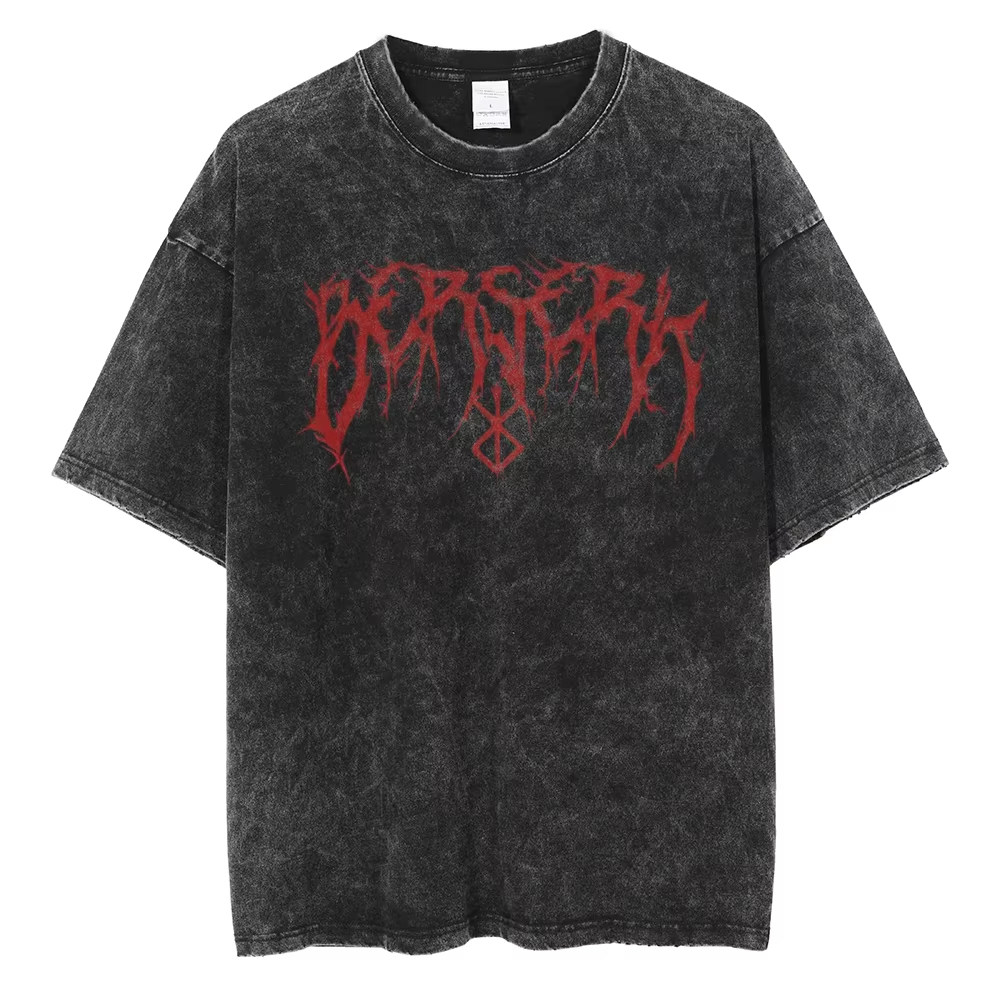 Streetwear Brand With A Logo - Vintage Yıkamalı Berserk Death Metal Logolu