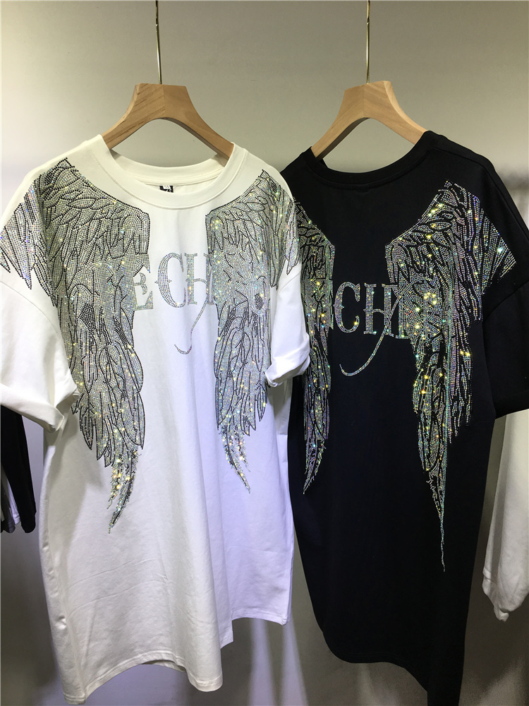 L-4XL boy Rhinestone melek kan - Streetwear Clothing Brand incelemesi ve fiyatı