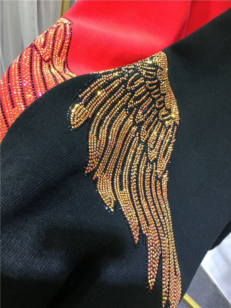 Leopar Rhinestones L-4XL artı  - Streetwear Clothing Brand incelemesi ve fiyatı